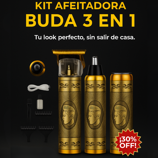 Kit Afeitadora Buda 3 en 1 - Tu look perfecto, sin salir de casa.